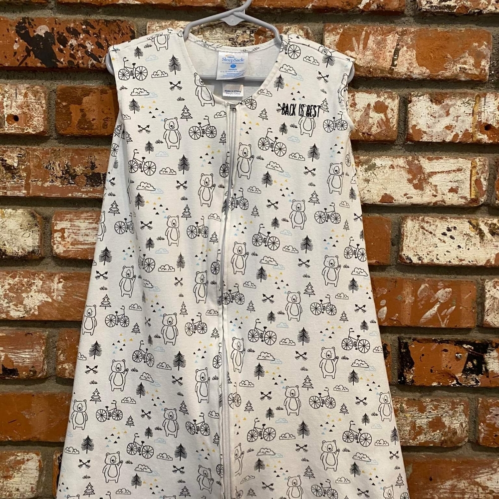 HALO Sleepsack 100% Cotton Wearable Blanket, TOG 0.5, Huggy Bears. Size 6-12m.